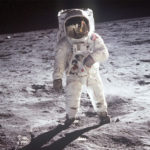 man walking on the moon
