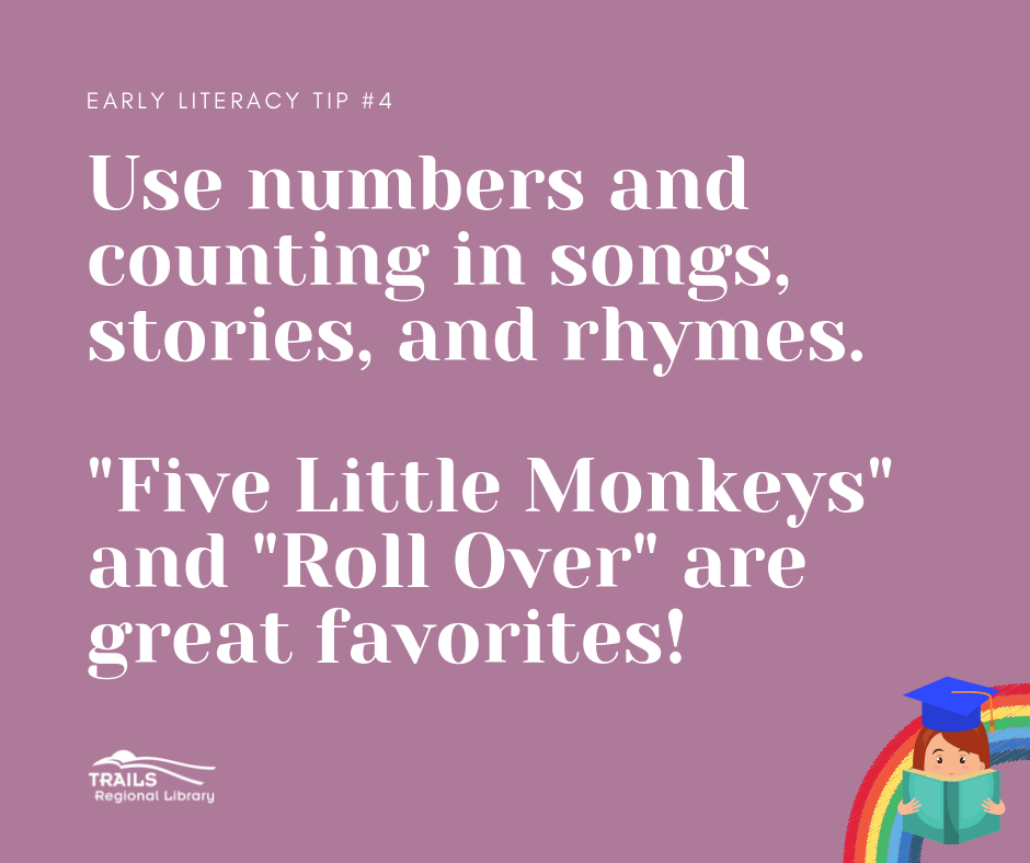 purple block with text use numbers and counting in reading