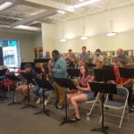 jazz band playing in library