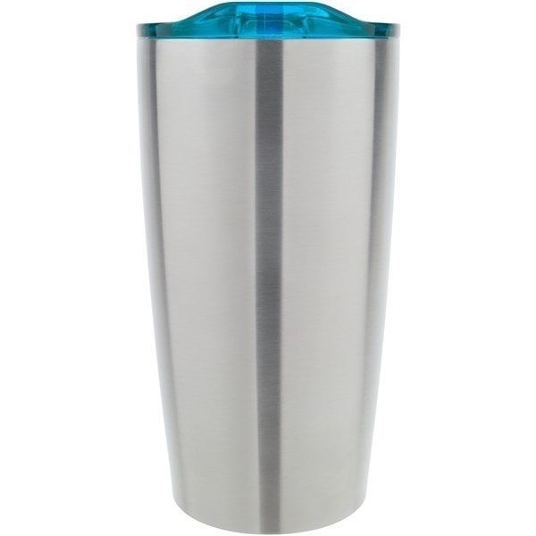 silver tumbler with library foundation logo